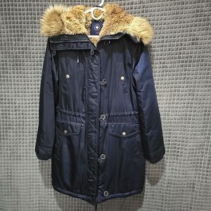 Halifax Fur Lined Parka Coat Lg Pennylane Jacket Full Zip Ski Winter Hooded Cozy